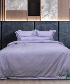 Bộ chăn ga Nature Home Tencel Bóng Tròn Ghi