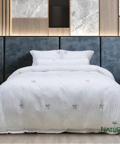 Bộ chăn ga Nature Home Cotton Cherry Tím Trắng