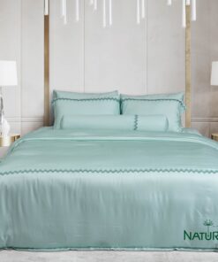 Bộ chăn ga Nature Home Tencel Ma Trận Xanh Hoa Dệt