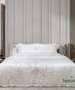Bộ chăn ga Nature Home Tencel Cotton Larose Trắng